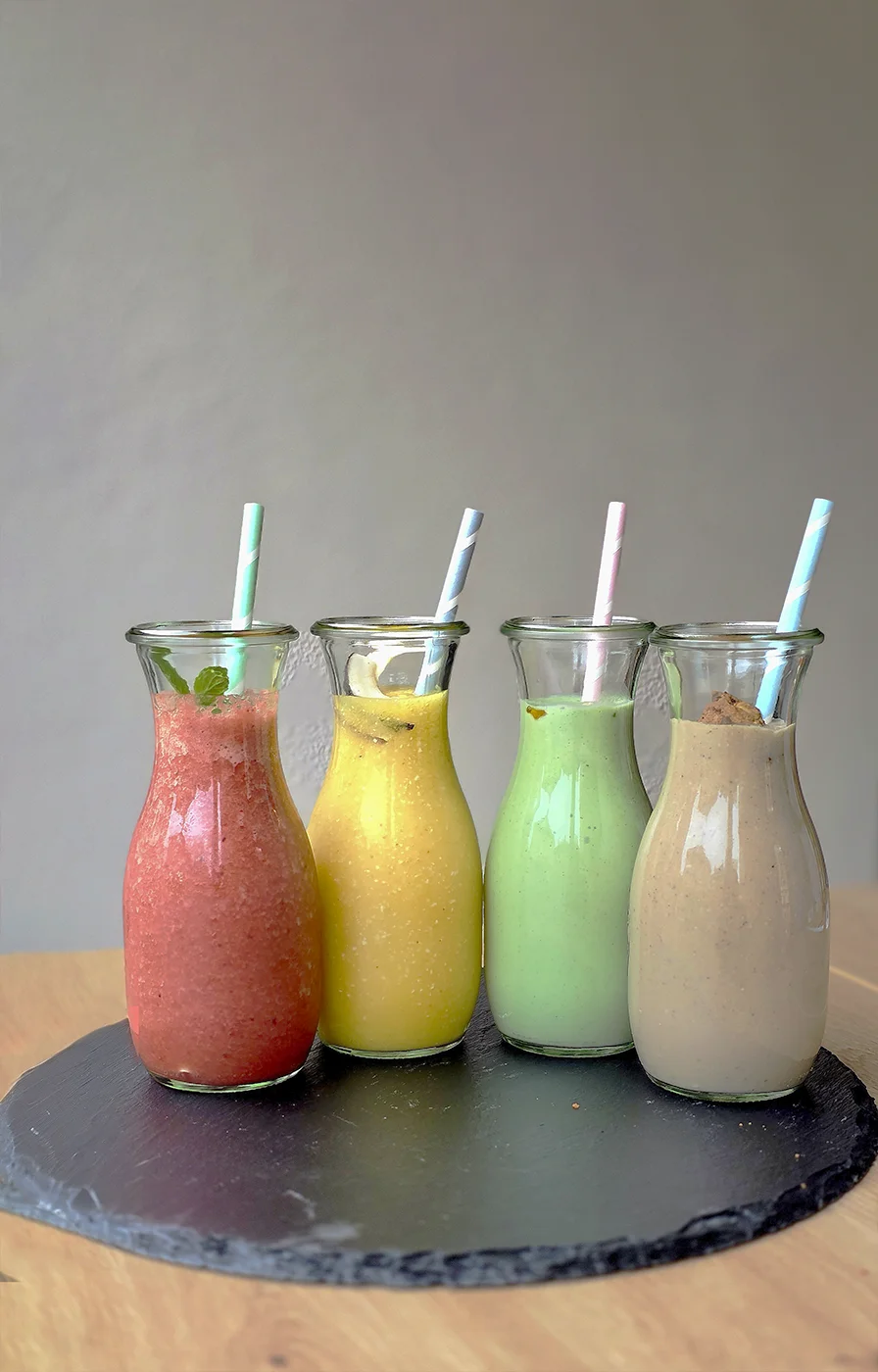 Before: Original uploaded food photo showing basic lighting and plain background