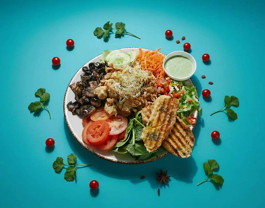 Food styled with cozy rustic aesthetic - warm homestyle presentation